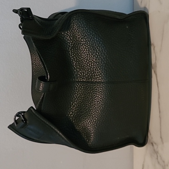 Rebecca Minkoff Unlined Feed Black Pebbled Leather Studded Slouchy Crossbody Bag - Picture 5 of 15